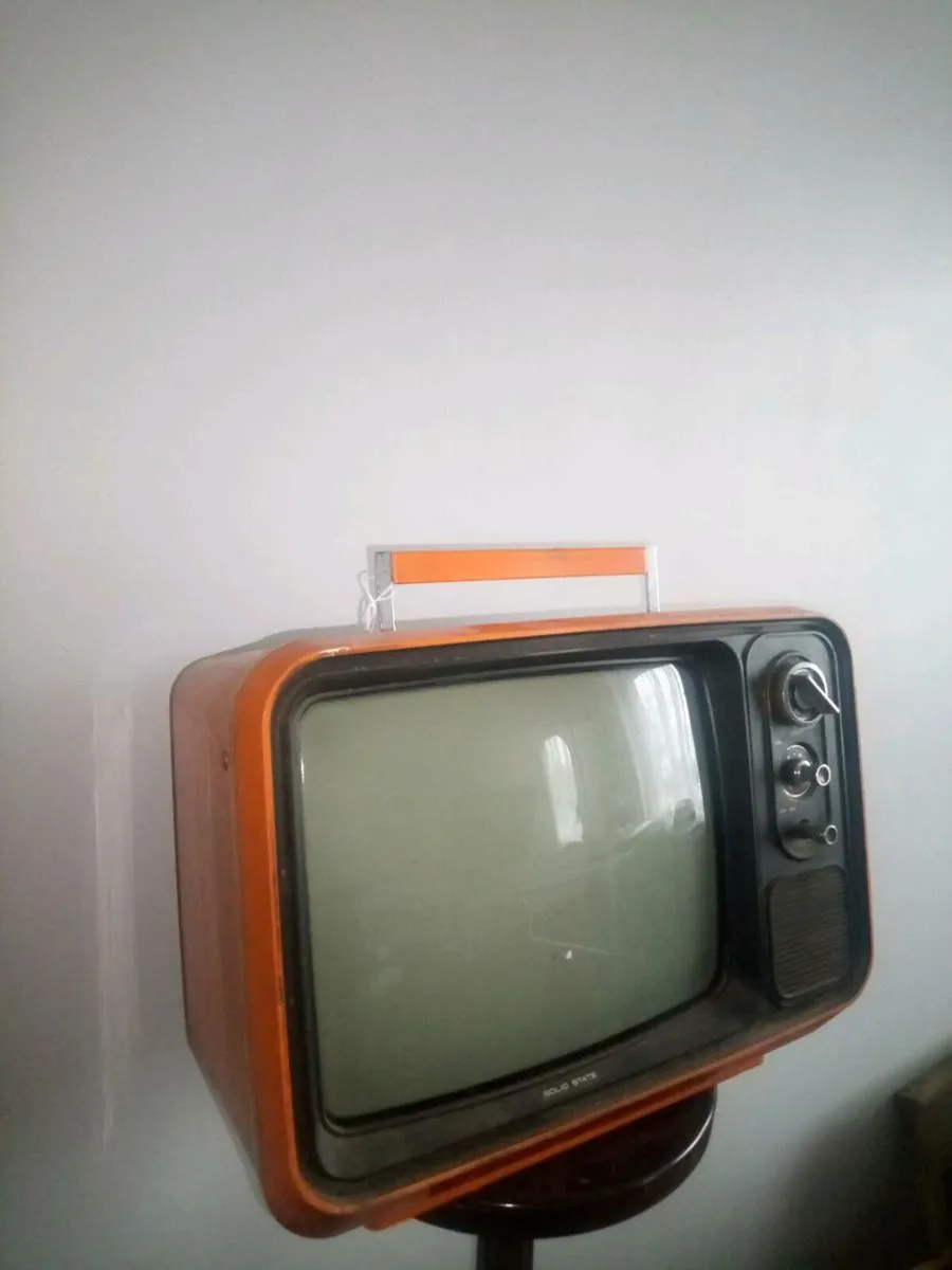 Vintage Retro Orange Portable TV - Image 2