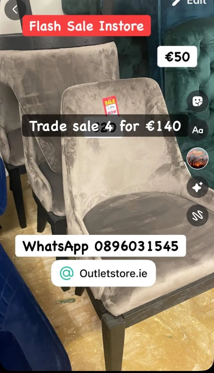 4 x Dining chairs for a trade sale - Image 1