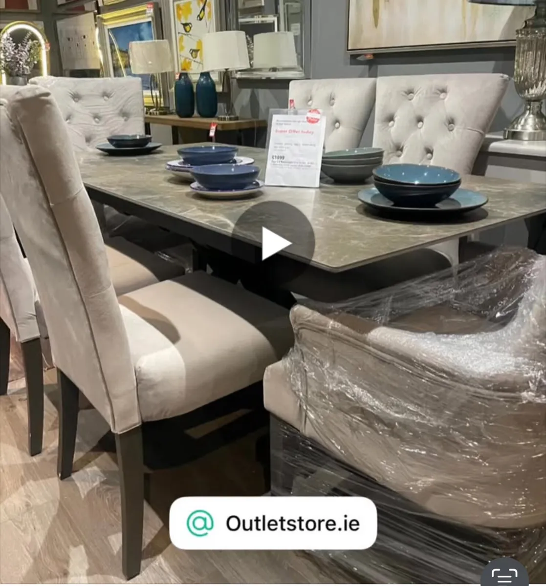 Dining chairs set of 6 assembled and new - Image 1