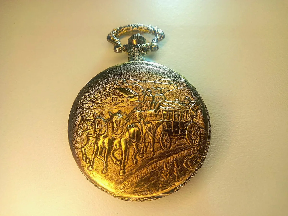 Vintage Style Pocket Watch in Gold - Image 1