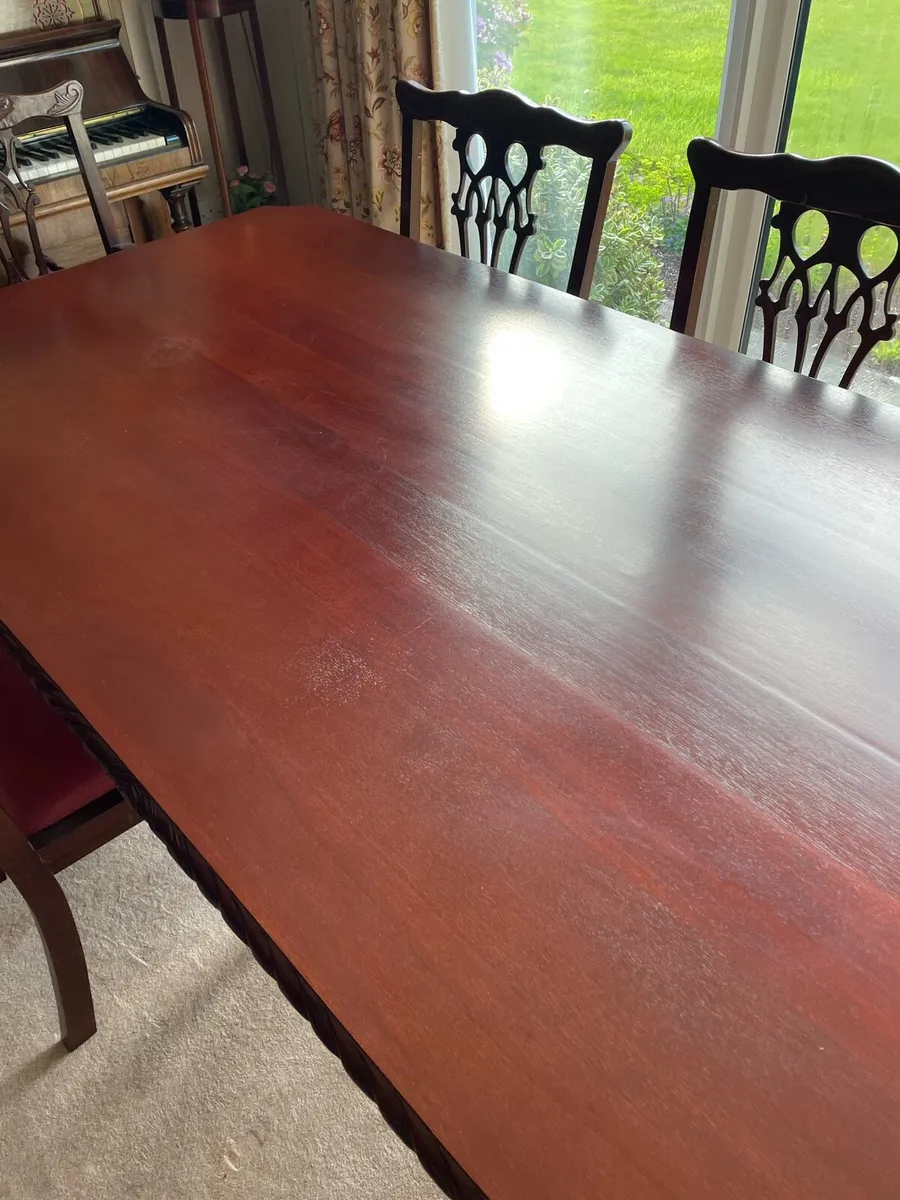 Teak dining table & chairs - Image 4