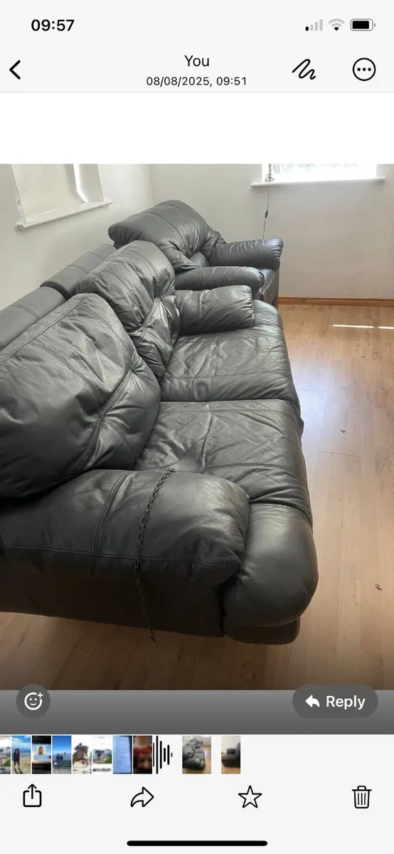 Black leather 3 +1+1 - Image 2