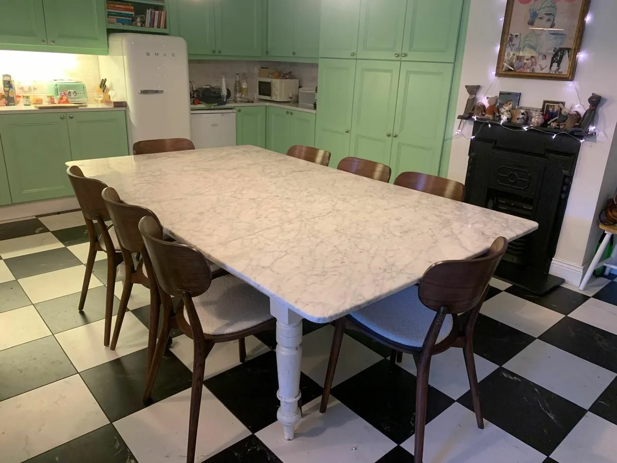 Large Marble-top Dining Table - Image 2