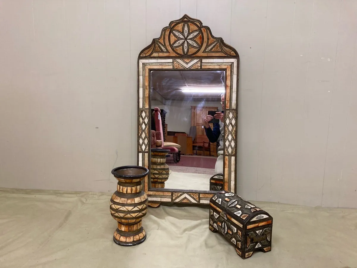 Moroccan Mirror, Jewellery Box & Vase Set - Image 1