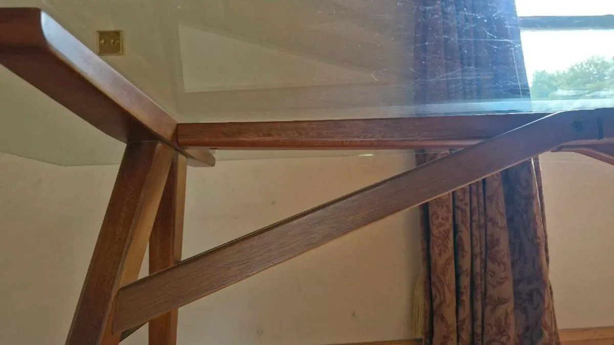 Mango Wood and Glass Dining Room Table - Image 3