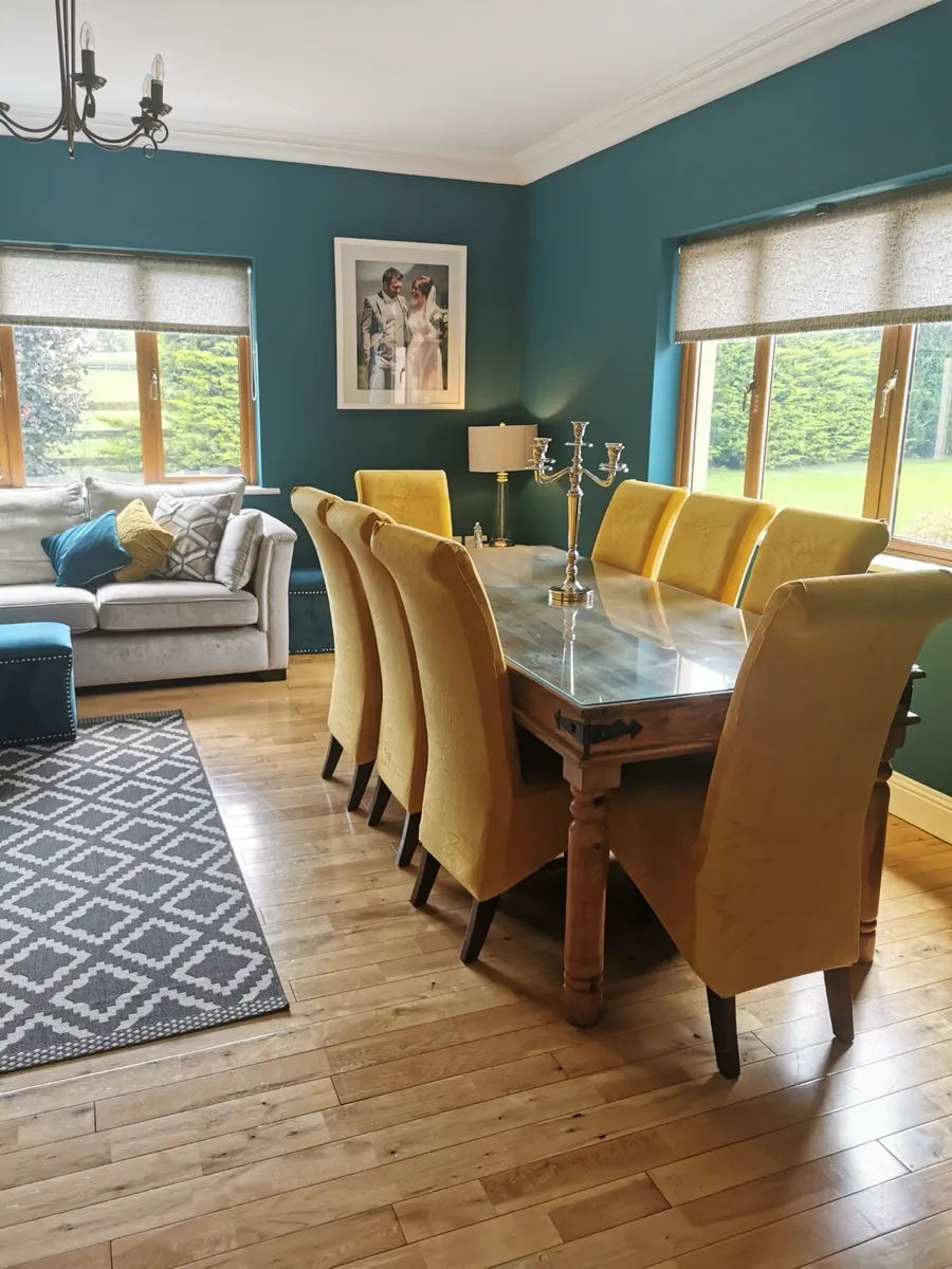Glass top Dining table & chairs - Image 1