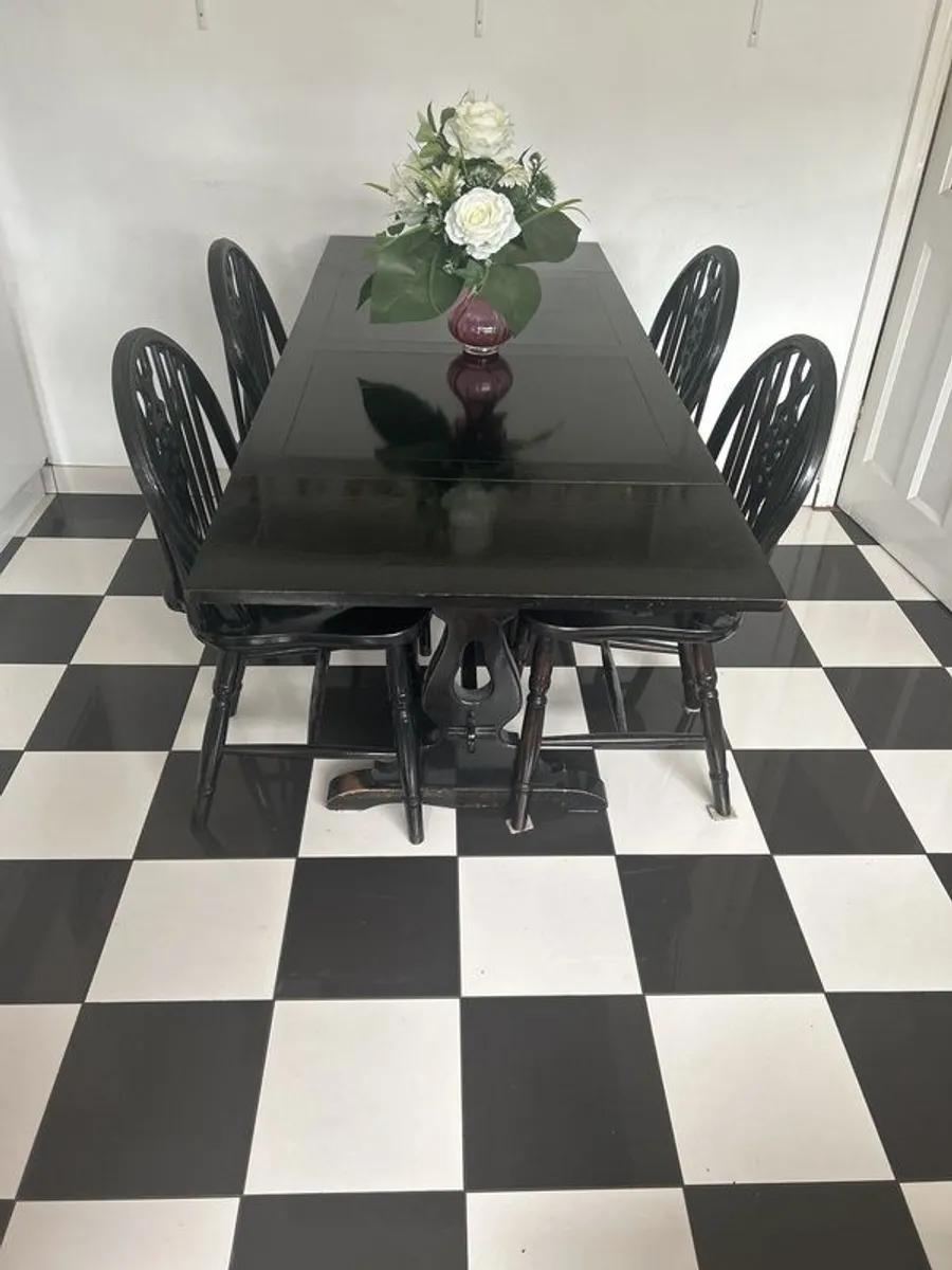 Vintage draw leaf table - Image 1