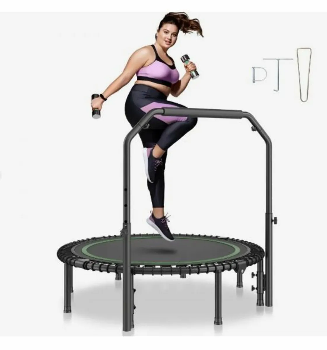 51" Foldable Mini Fitness Trampoline Adults - Image 1