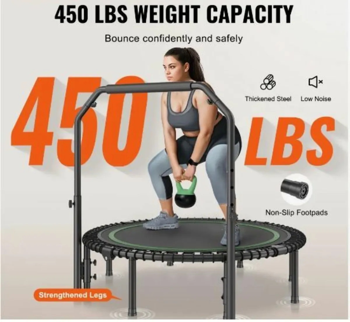 51" Foldable Mini Fitness Trampoline Adults - Image 2
