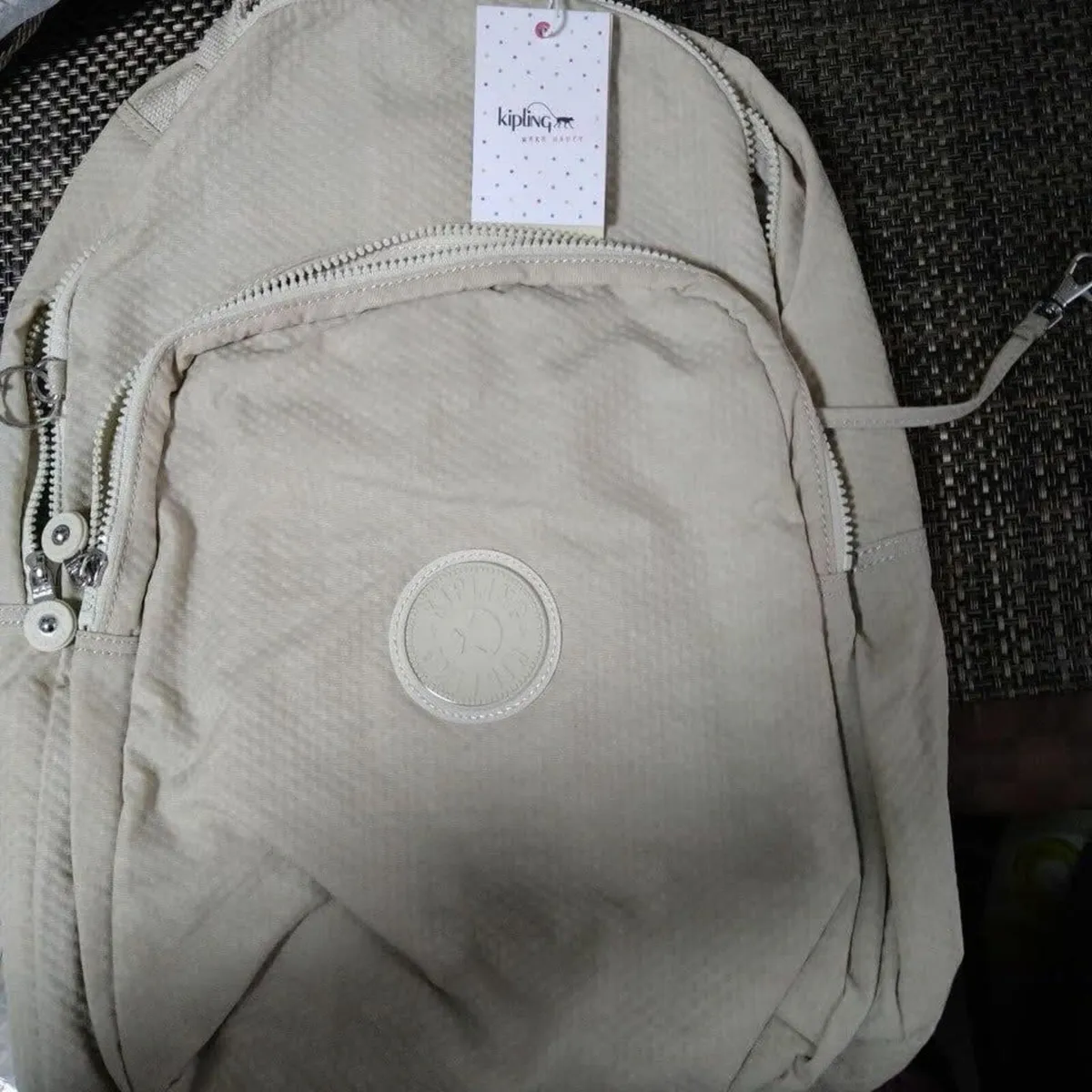 Kipling Ivory Nylon Backpack Large Capacity PC Poc - Image 1