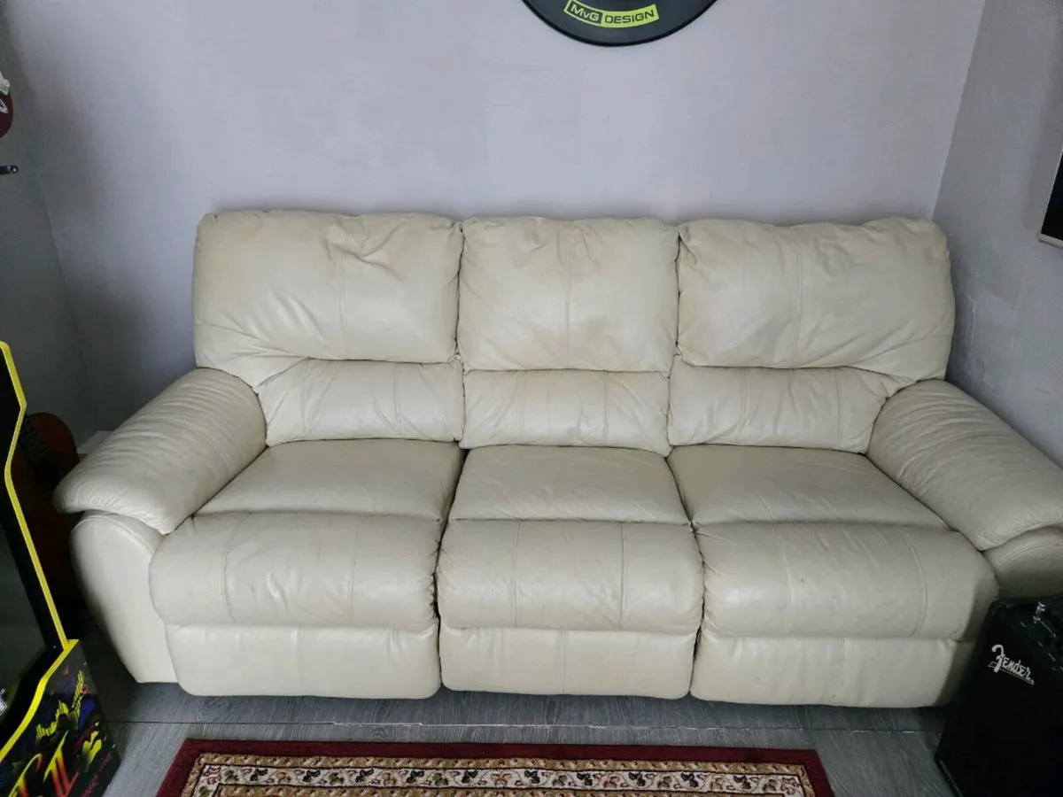 Recliner 3 Seater Leather Couch  *Collection Only*