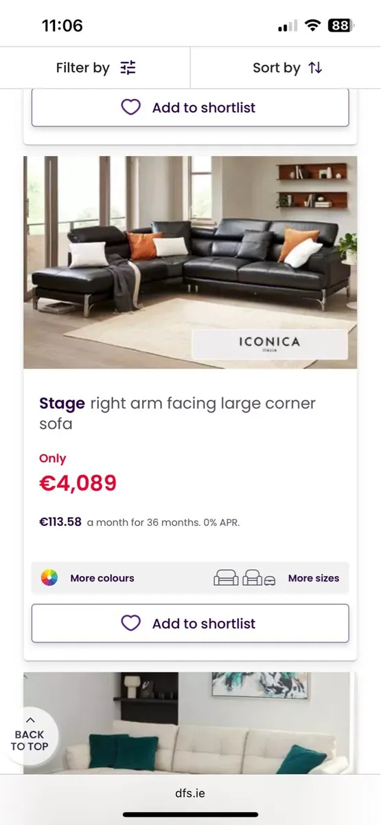 Leather corner sofa DFS - Image 4