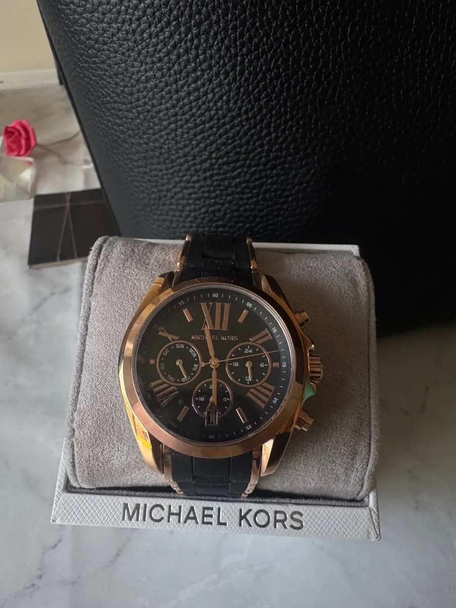 As New Michael Kors Black + Gold Watch - Image 1