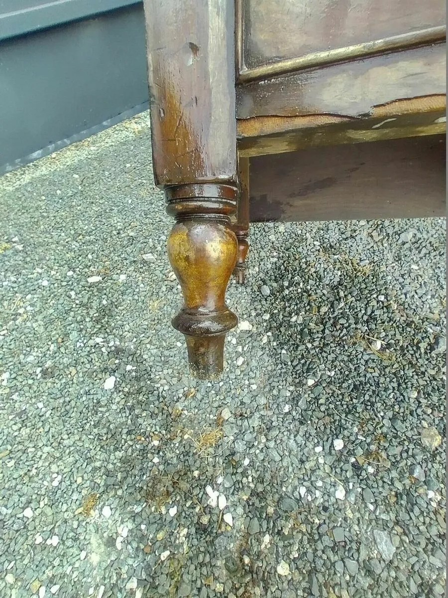 Antique Mahogany Bow Front Commode - Image 4