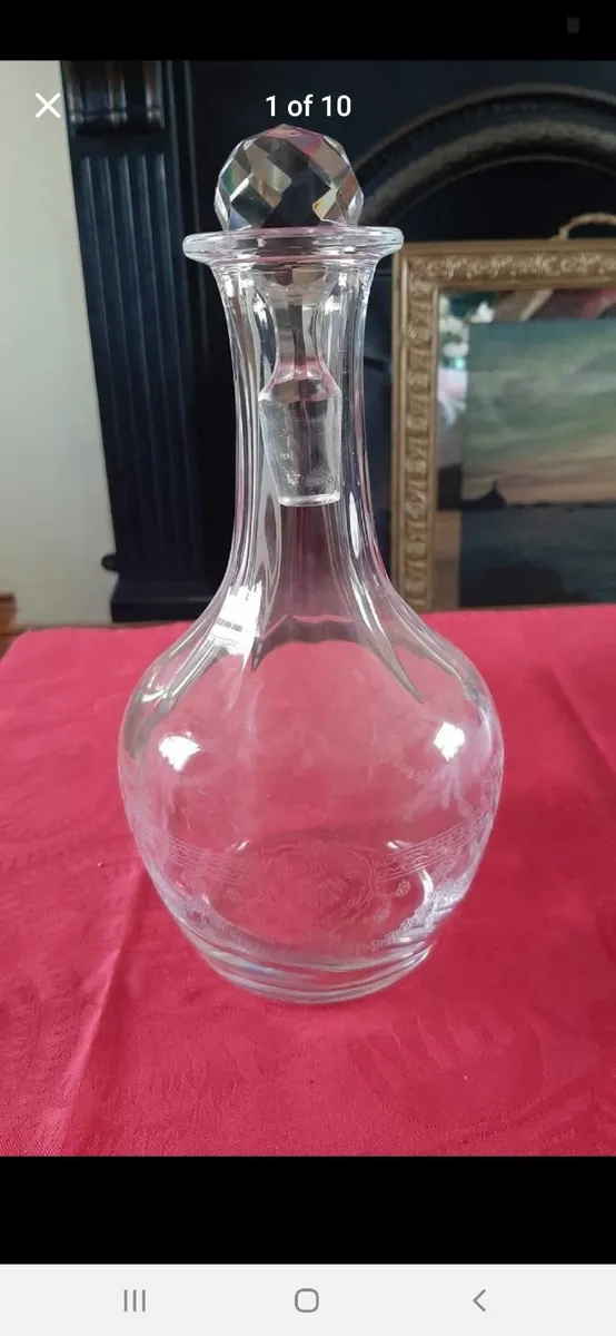Glass embellished decanter possibly 20+ yrs old - Image 1