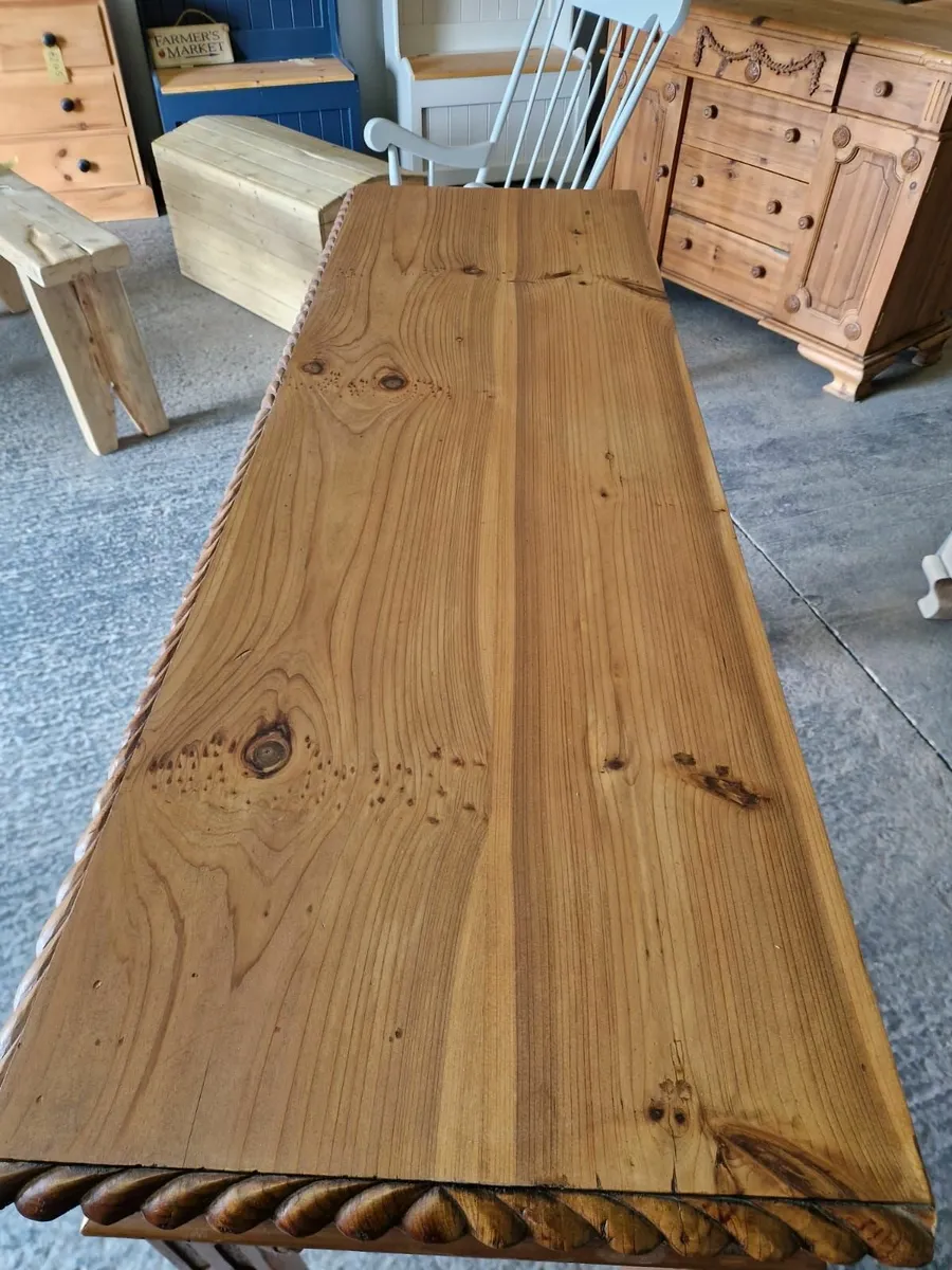 Vintage carved pine hall table - Image 2