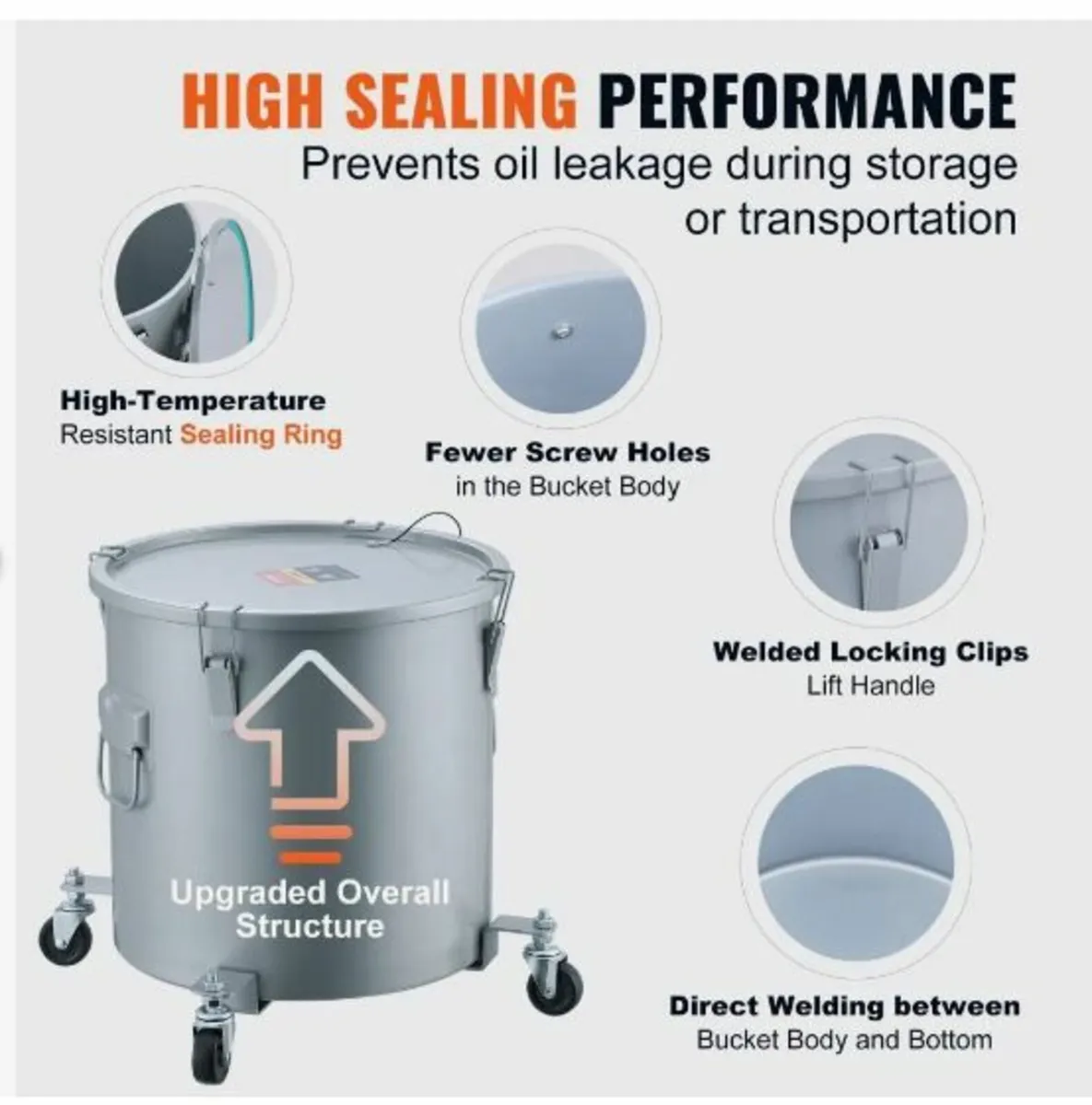 Fryer Grease Bucket, 10 Gal Oil Disposal - Image 2