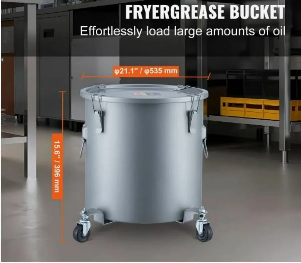 Fryer Grease Bucket, 10 Gal Oil Disposal - Image 3