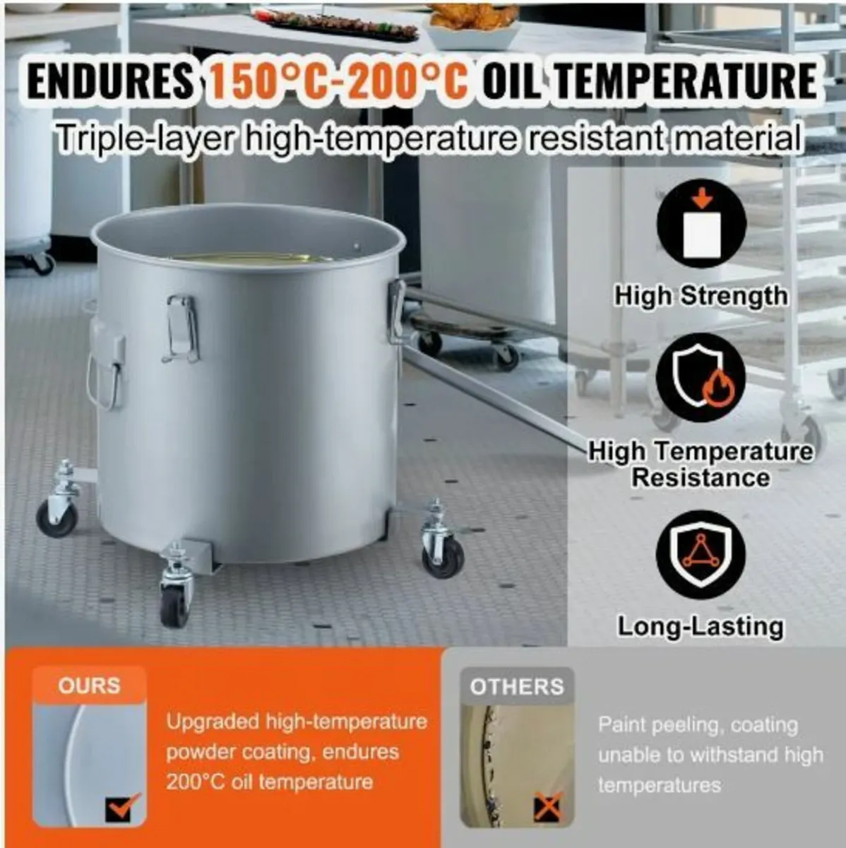 Fryer Grease Bucket, 10 Gal Oil Disposal - Image 4