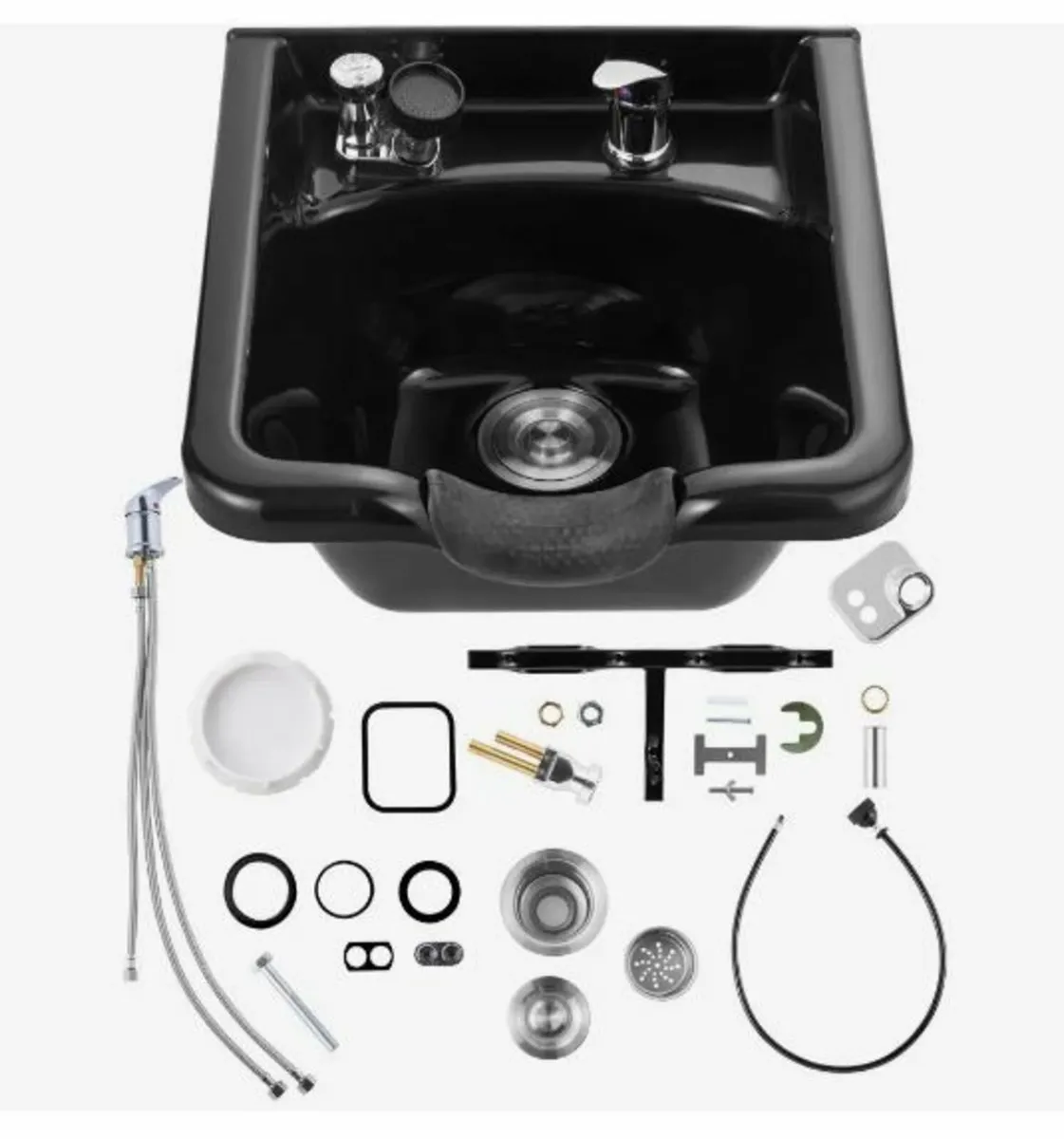 Shampoo Bowl Black ABS Plastic Salon - Image 1