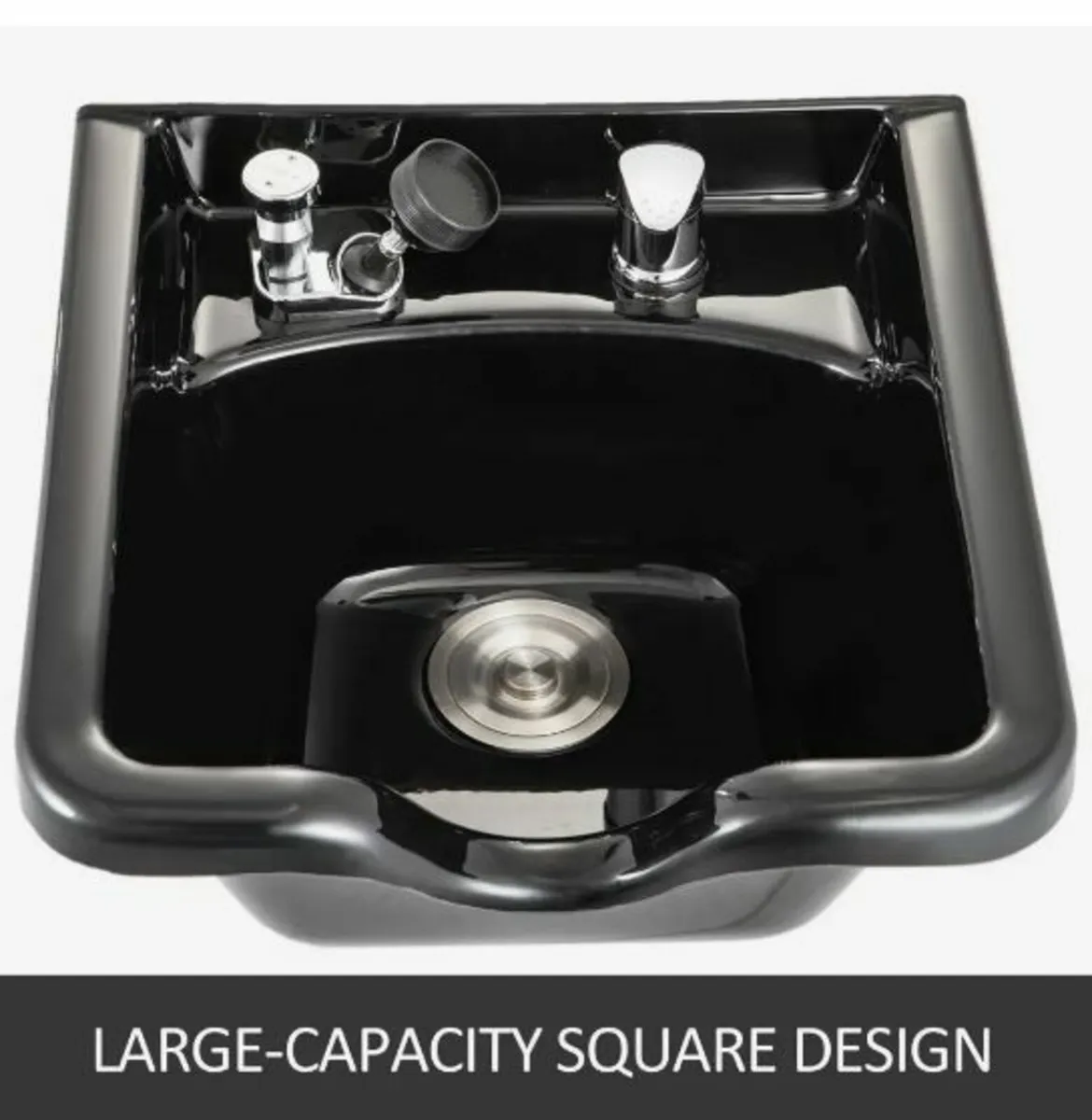 Shampoo Bowl Black ABS Plastic Salon - Image 2