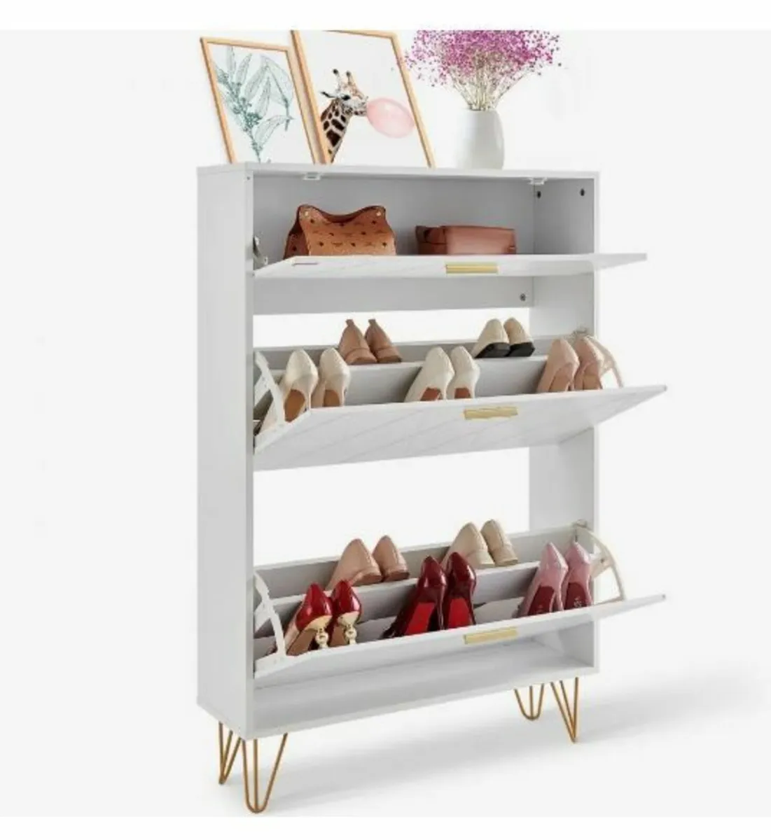 Shoe Cabinet with 3 Flip Drawers - Image 1