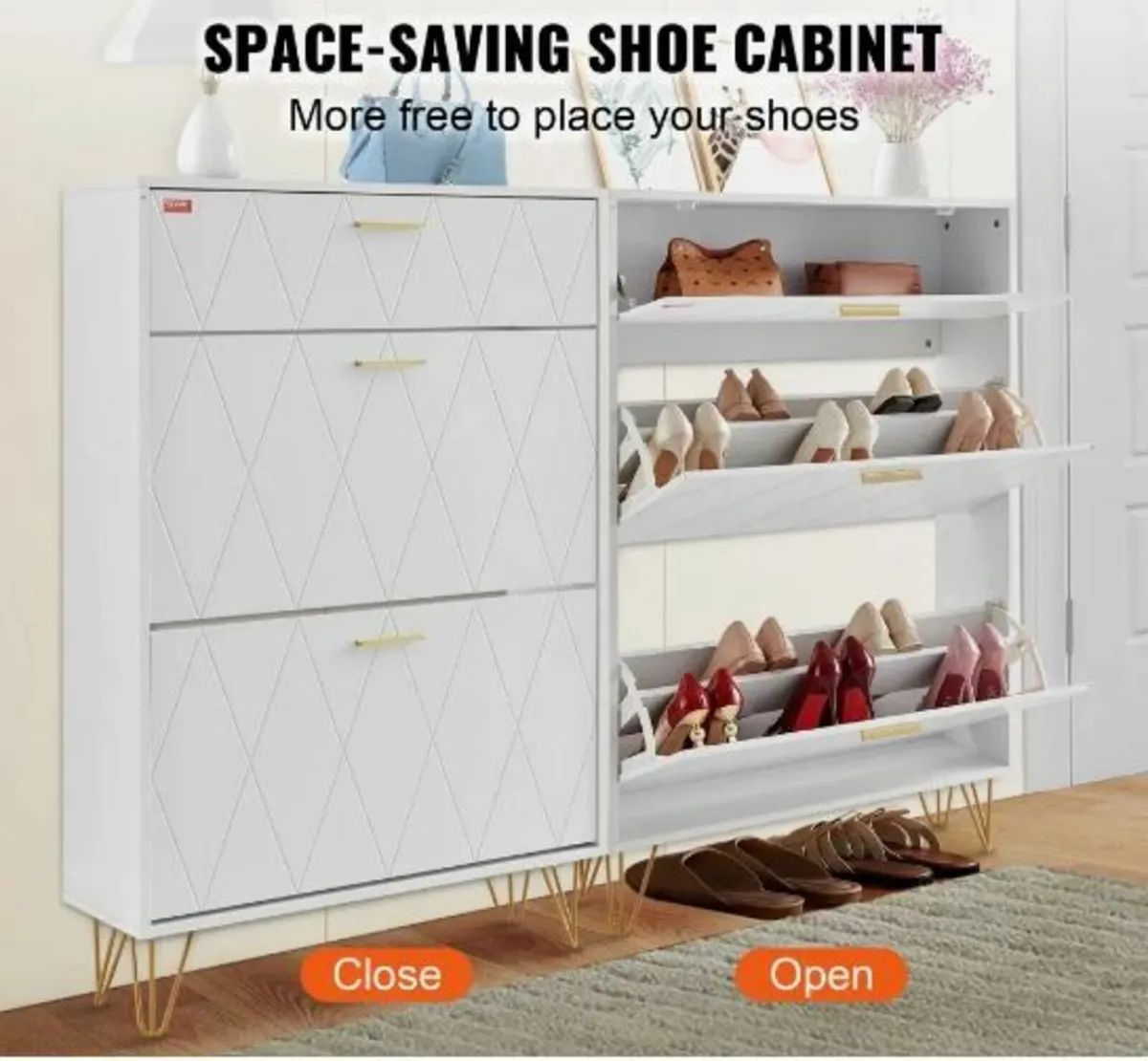 Shoe Cabinet with 3 Flip Drawers - Image 2