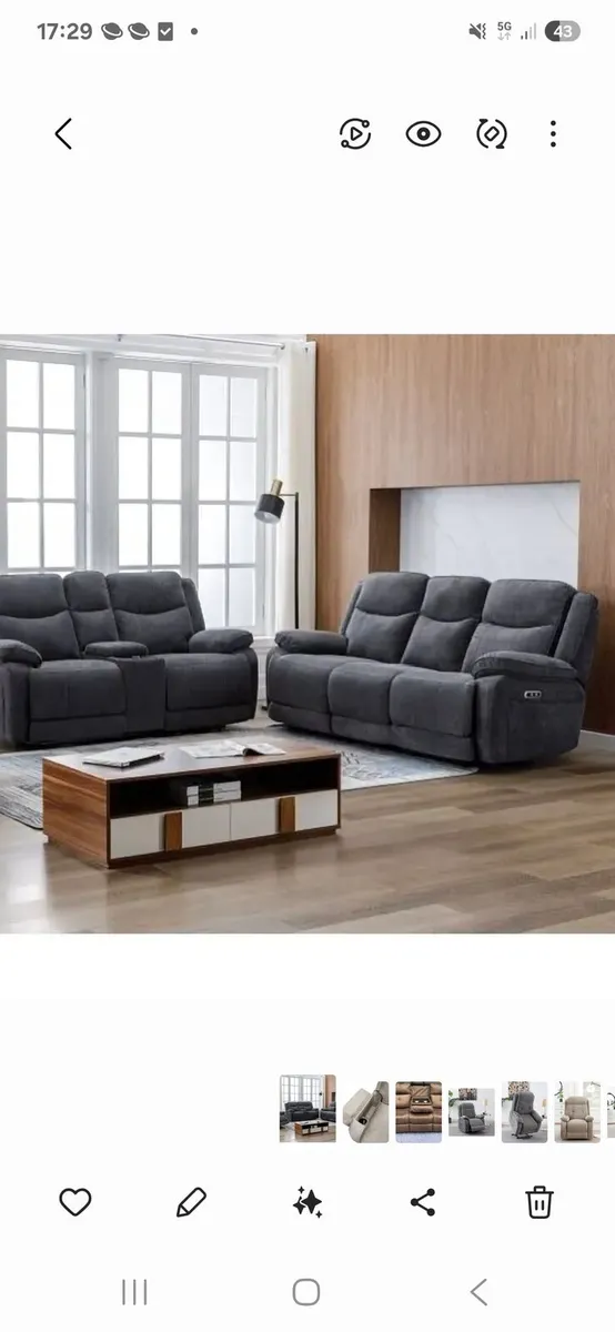 Brand new Herbert 3 plus 2 recliners reduced