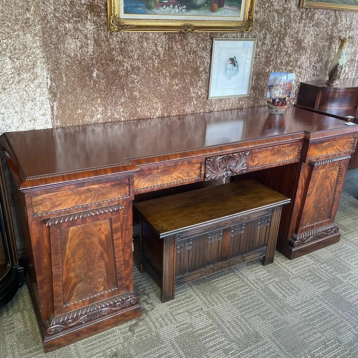Late Regency mahogany pedestal sideboard - Image 1