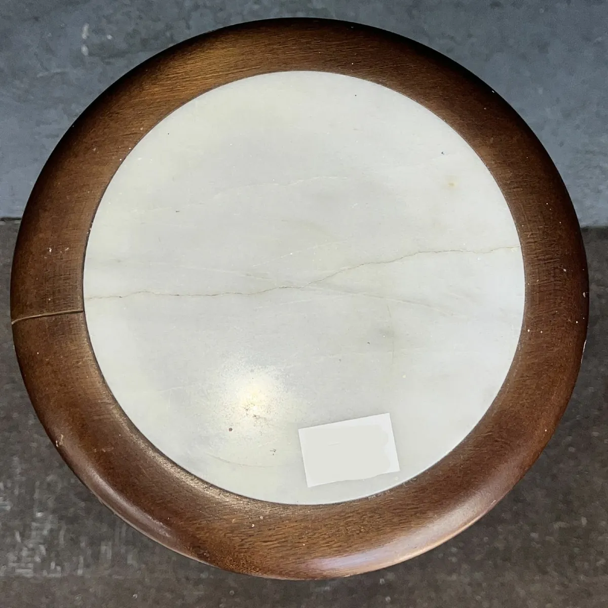Vintage Teak Potstand with Marble inset - Image 2