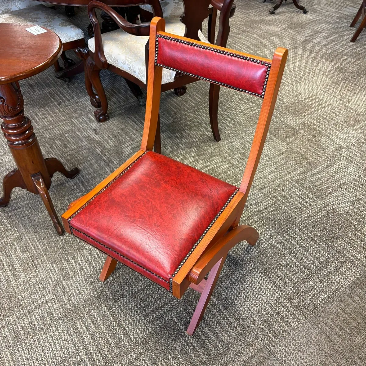 Fabulous vintage deep oxblood button occasional ch - Image 2