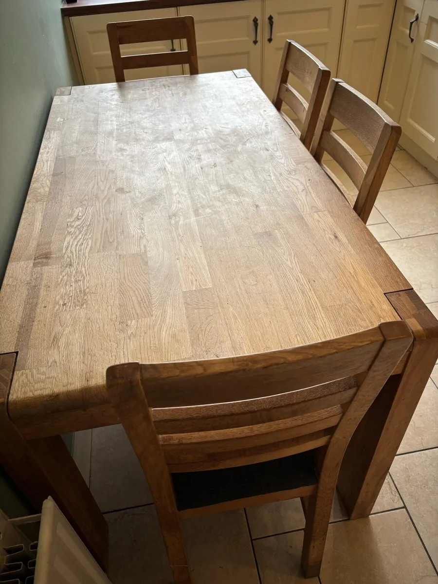 Oak Table & Chairs - Image 2