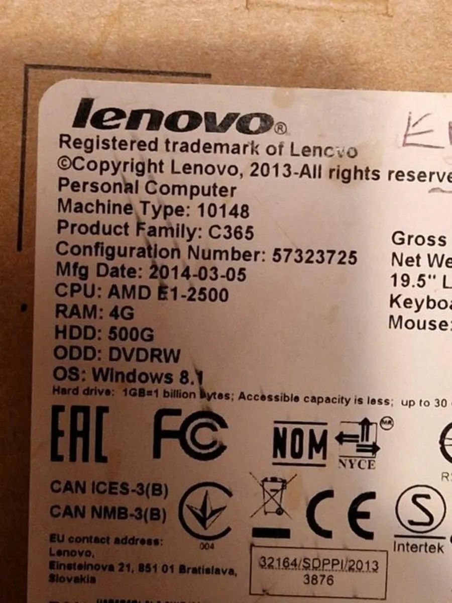 LENOVO C365 all-in-one Desktop PC & Optical Drive - Image 4