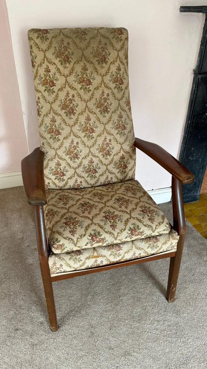 Vintage High Back Armchair - Image 1