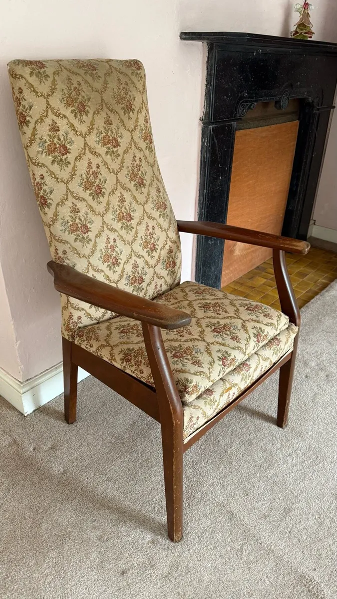 Vintage High Back Armchair - Image 3