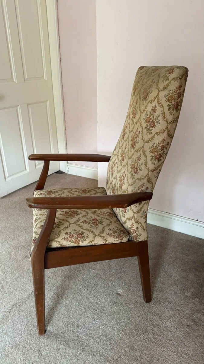 Vintage High Back Armchair - Image 4