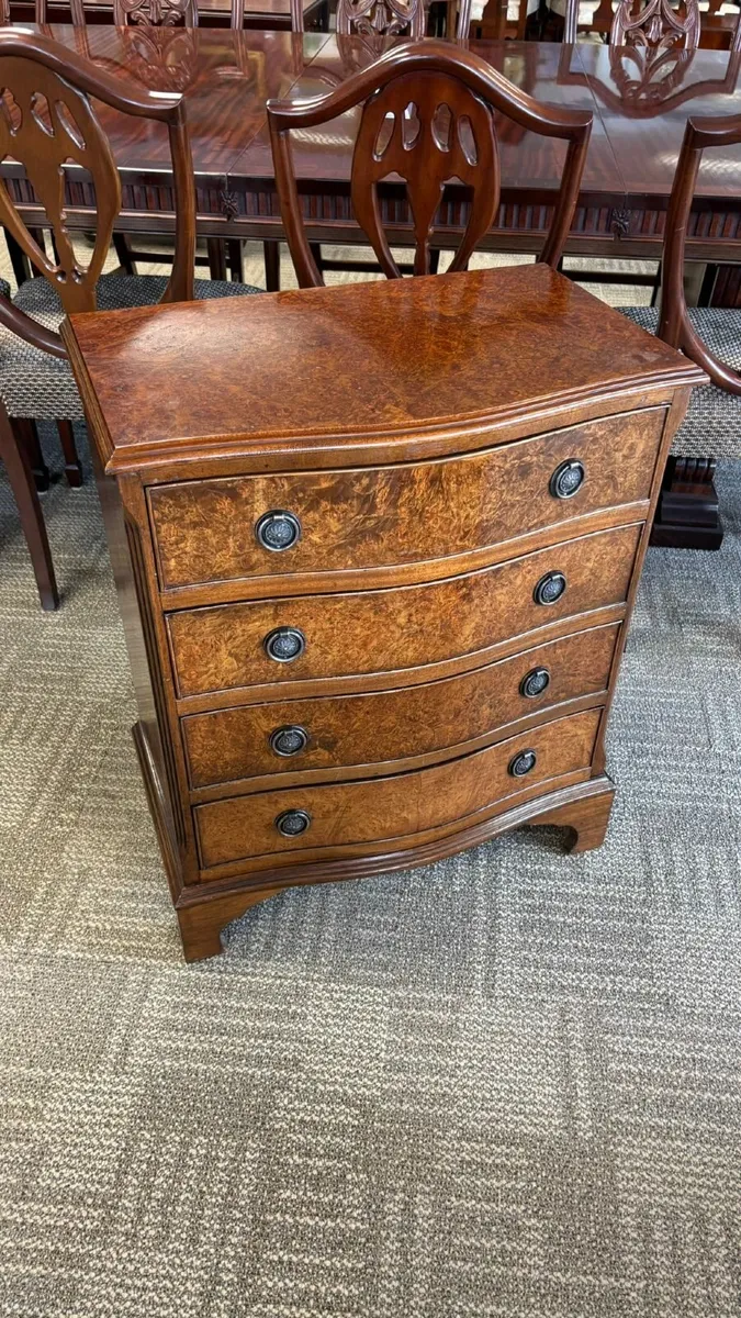 Fabulous mid 20th century walnut bow front four - Image 3
