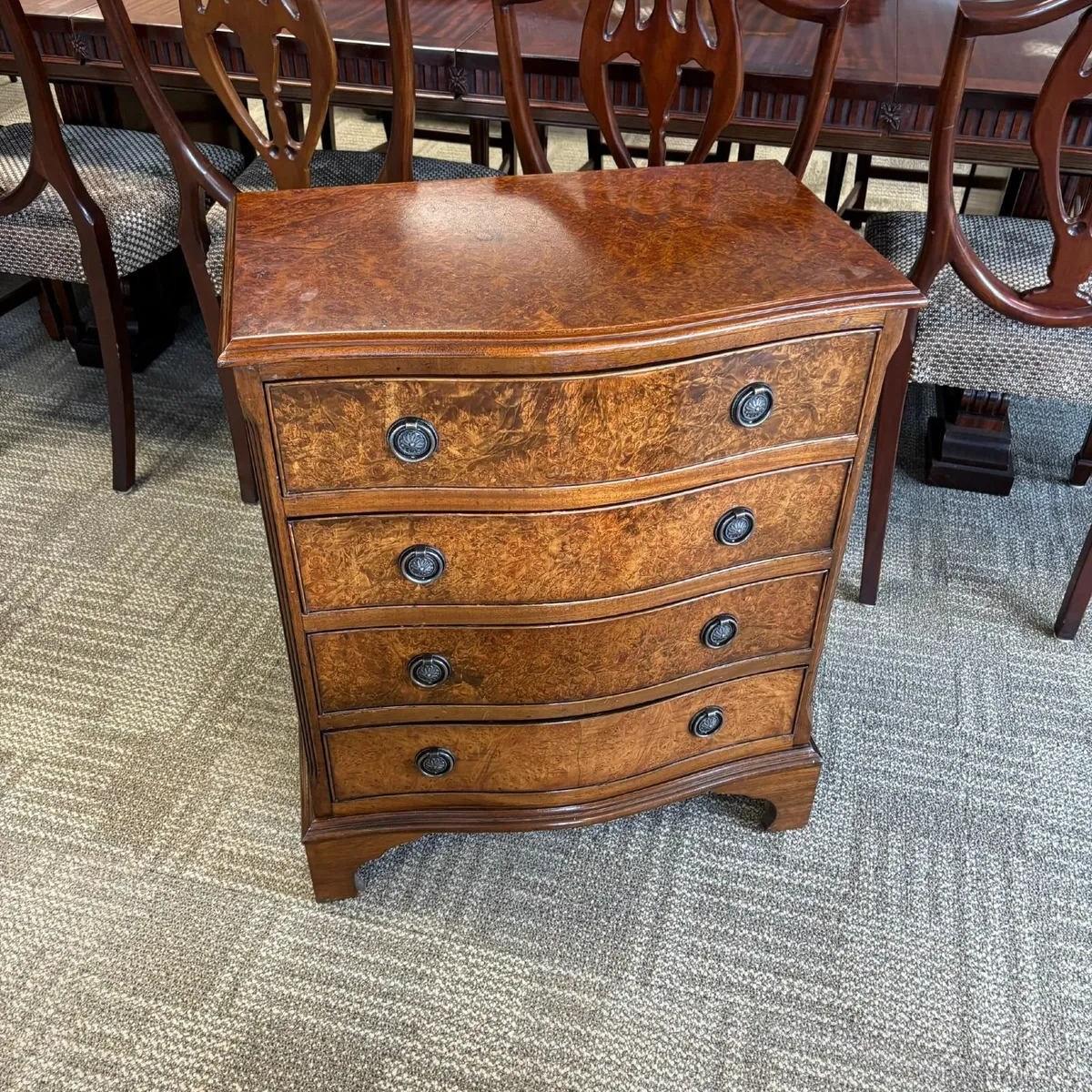 Fabulous mid 20th century walnut bow front four - Image 1