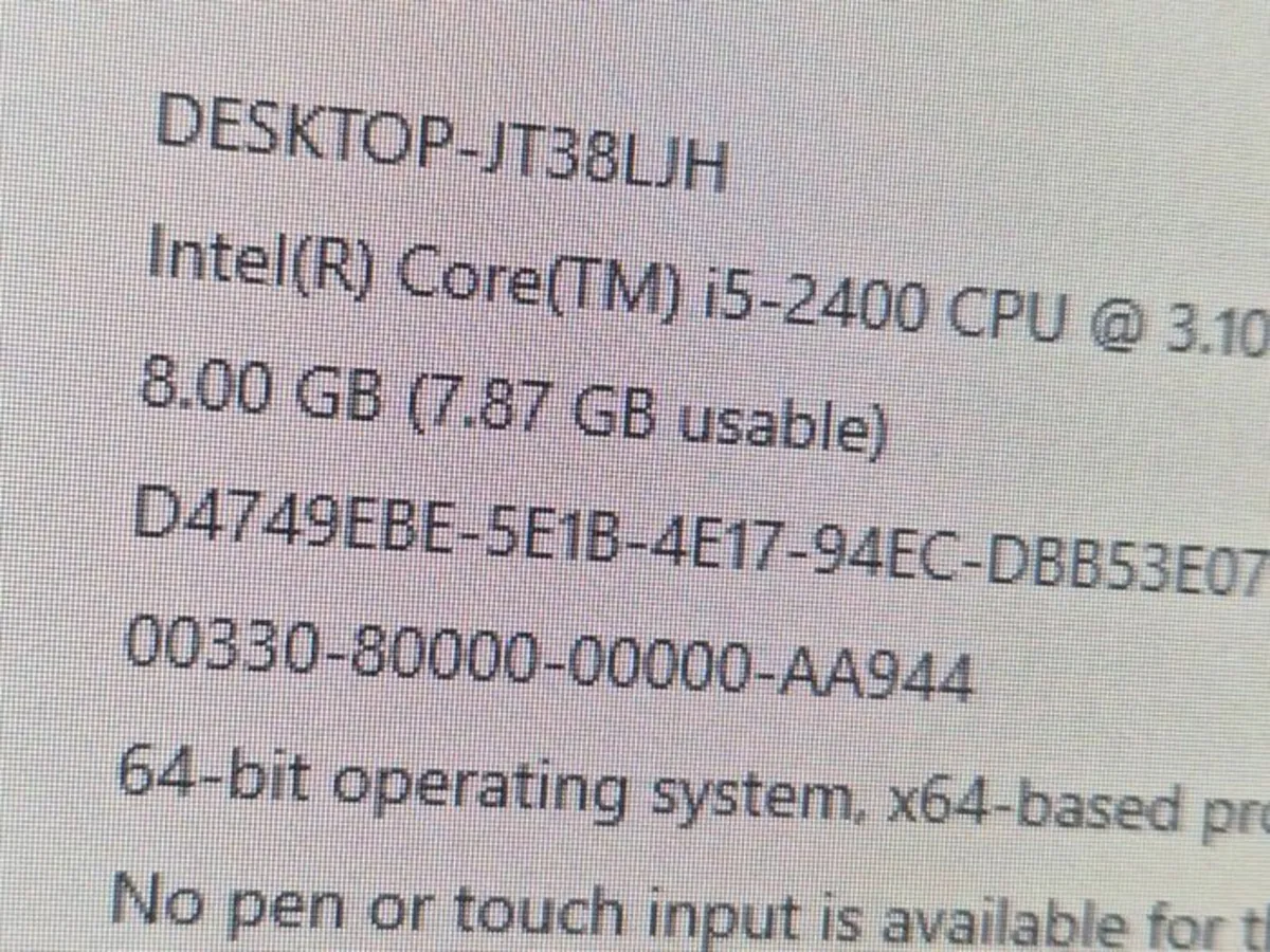 Fujitsu Esprimo PC P900 M15W-D3062, 8GB RAM, i5, - Image 4
