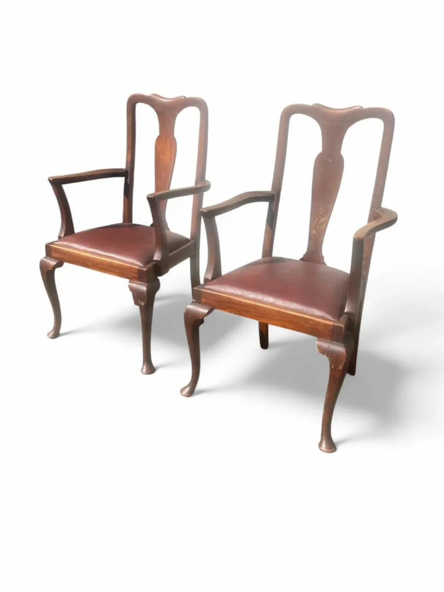 Carver Chairs x 2 - Antique - Vintage - Image 2