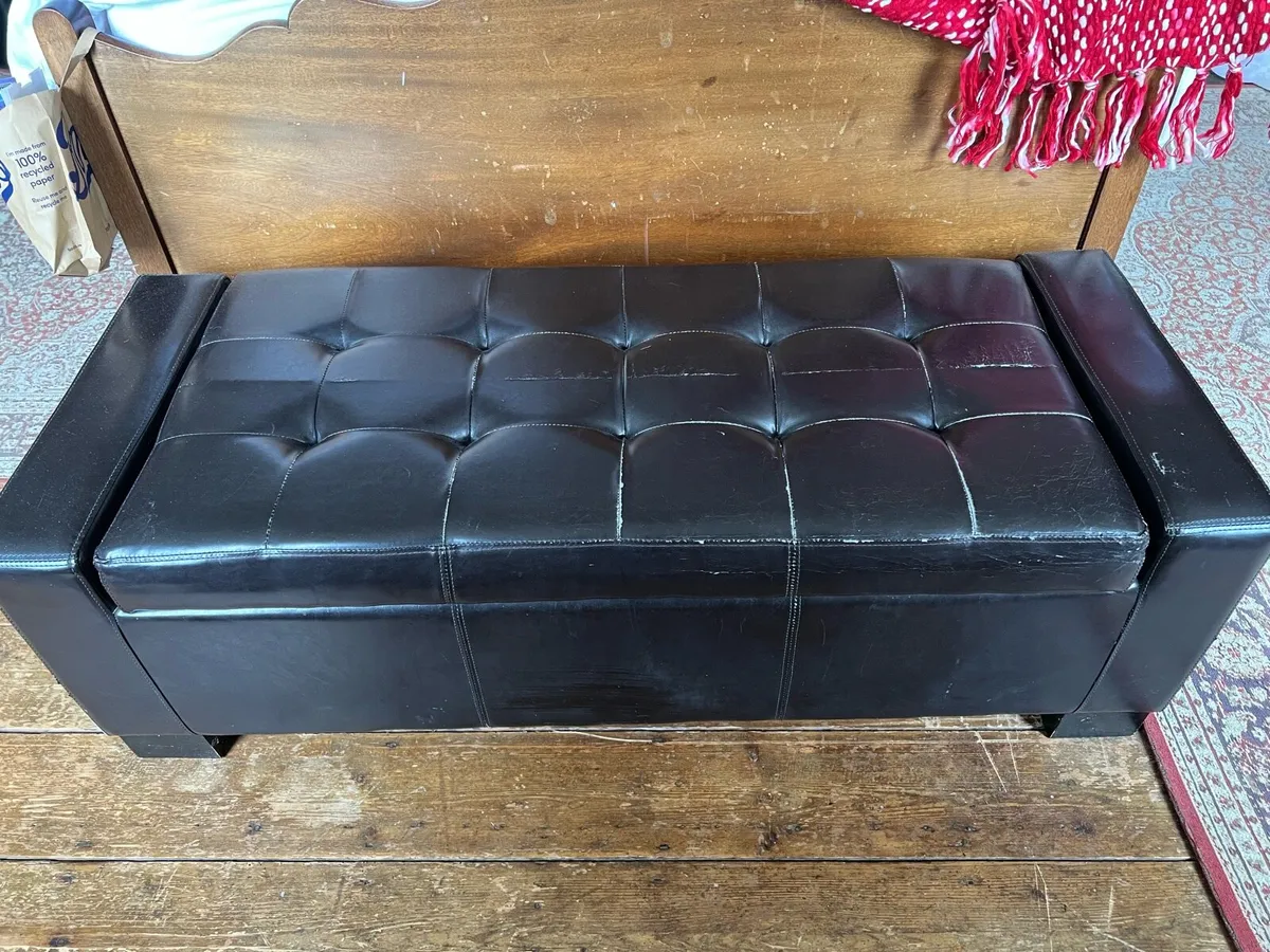 Leather Storage Chest Worn - Image 1