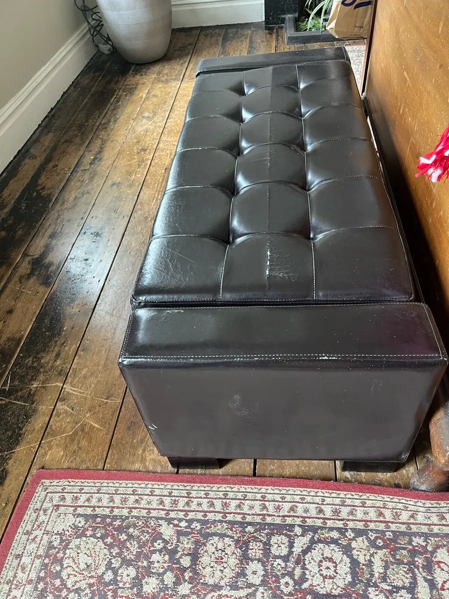 Leather Storage Chest Worn - Image 2