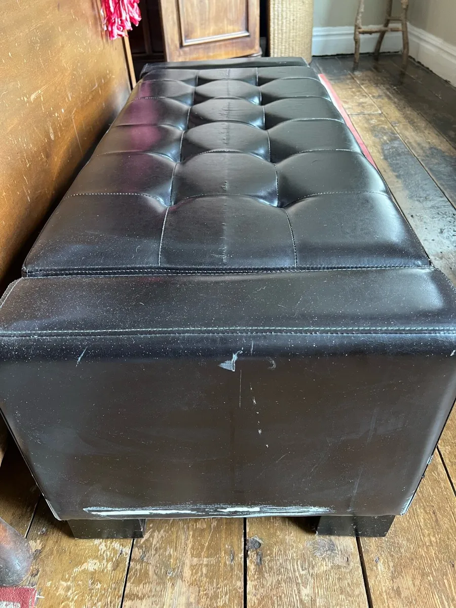 Leather Storage Chest Worn - Image 3