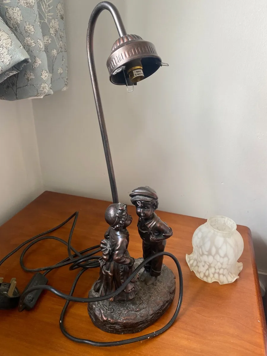 Vintage bronze figural bedside lamp