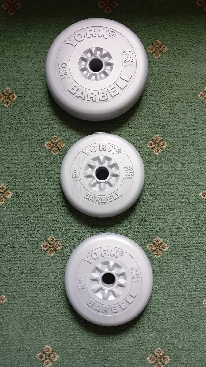 Metal barbell with 6 rubber light weight discs - Image 2