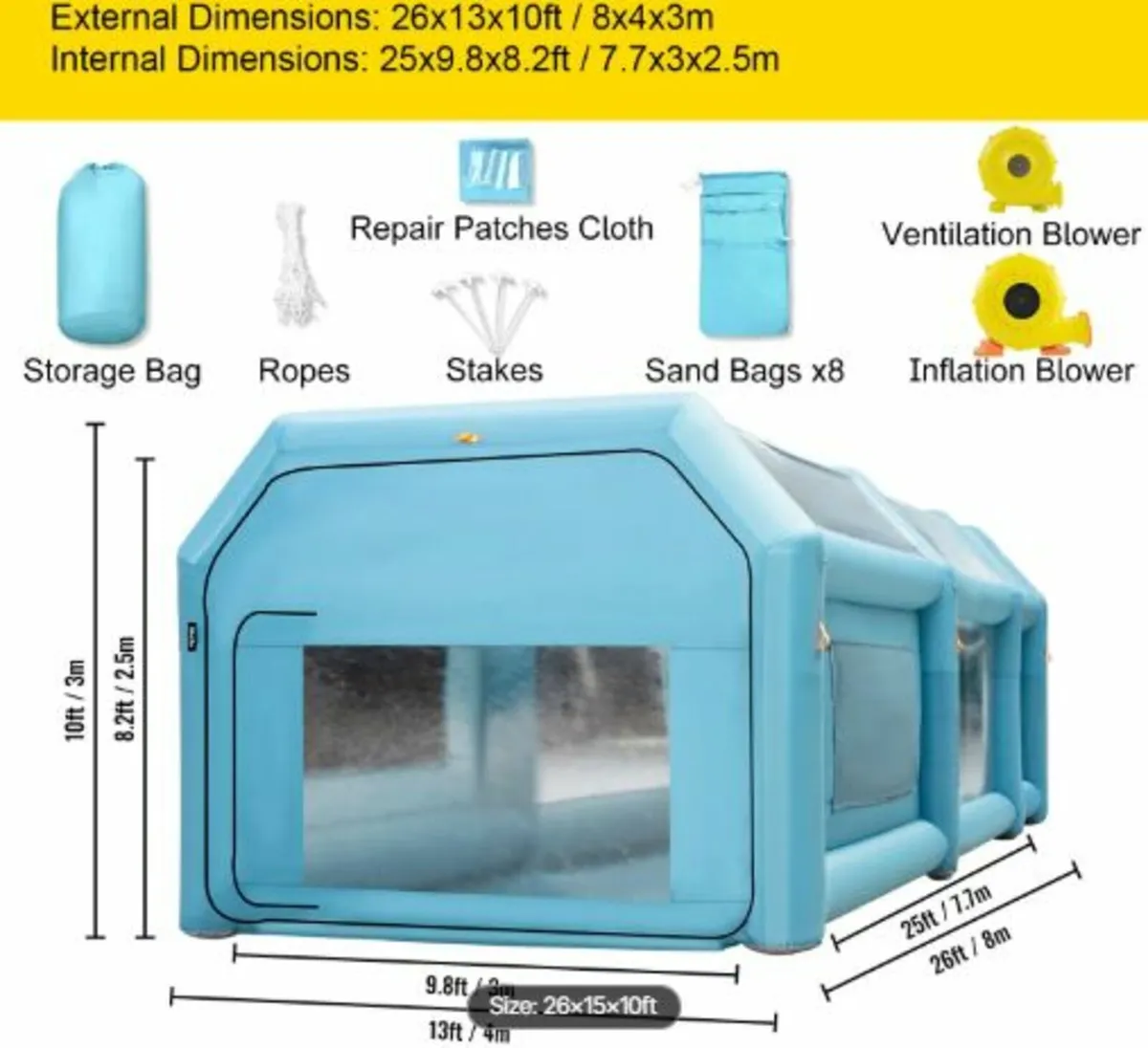 Portable Inflatable Paint Booth, 792.48 x 457.2 - Image 4