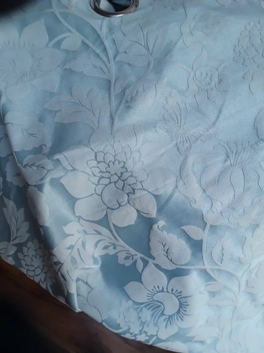Lovely new condition large blue vintage drapes - Image 1