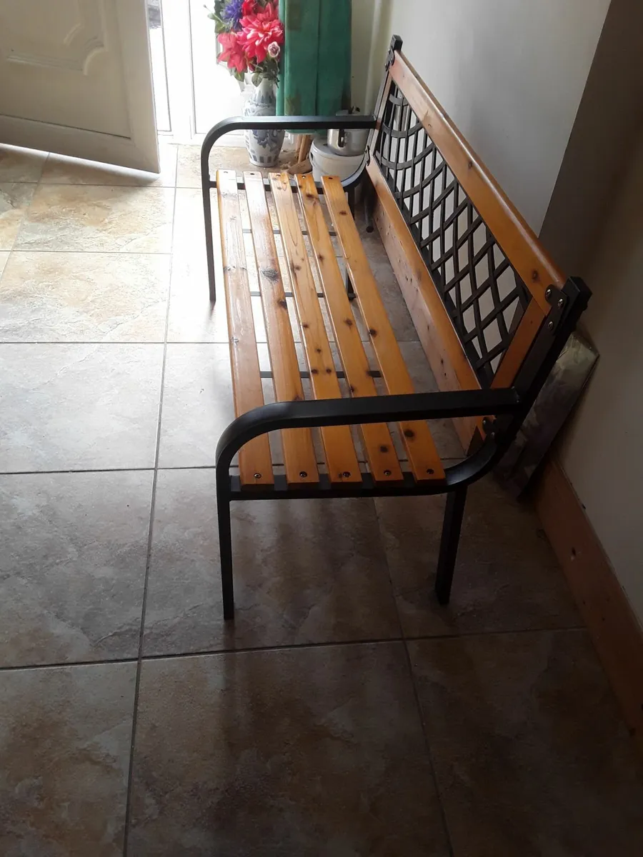 Lightweight garden bench wooden seat - Image 3