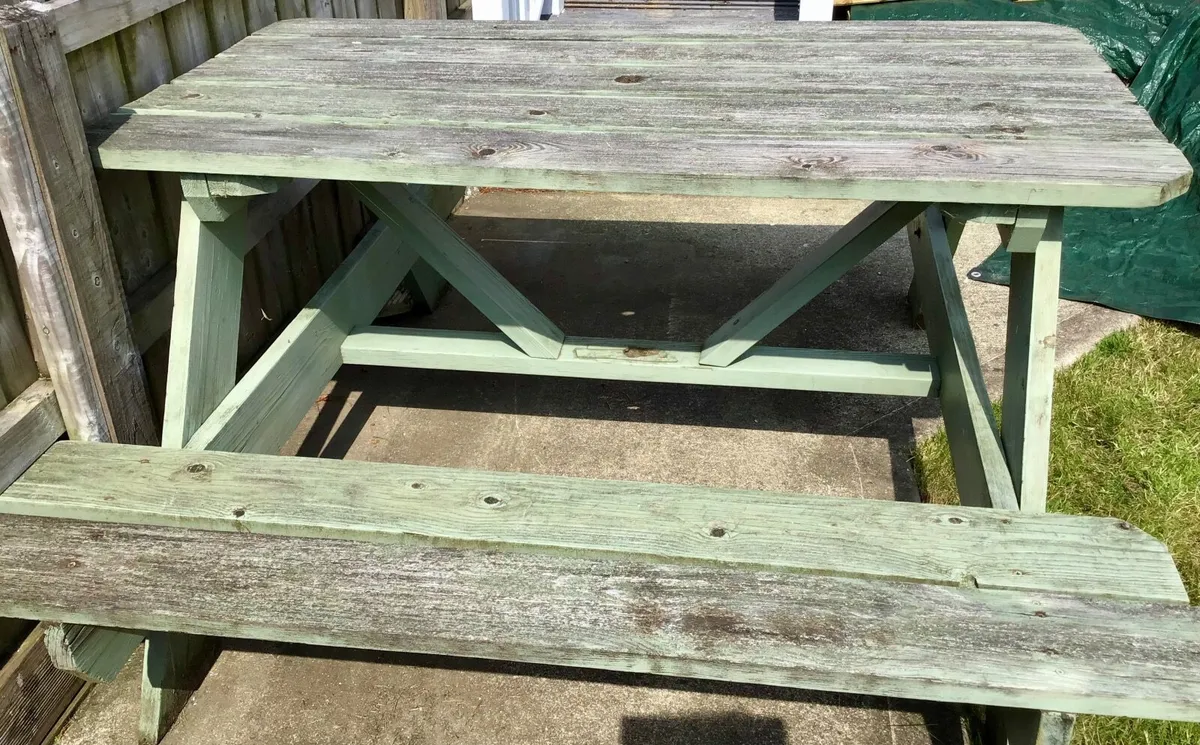 FREE USED TIMBER DECKING /Garden bench table - Image 1
