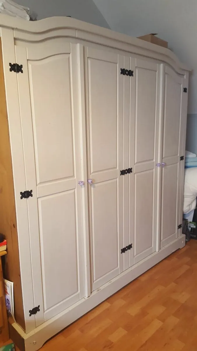 Wardrobe + Chest + Tallboy set; solid wood - Image 1